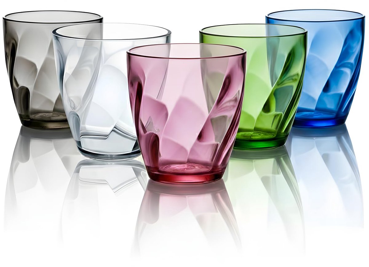 Dailygoods - Set van 6 Waterglazen - Herbruikbare Kunststof Drinkbekers