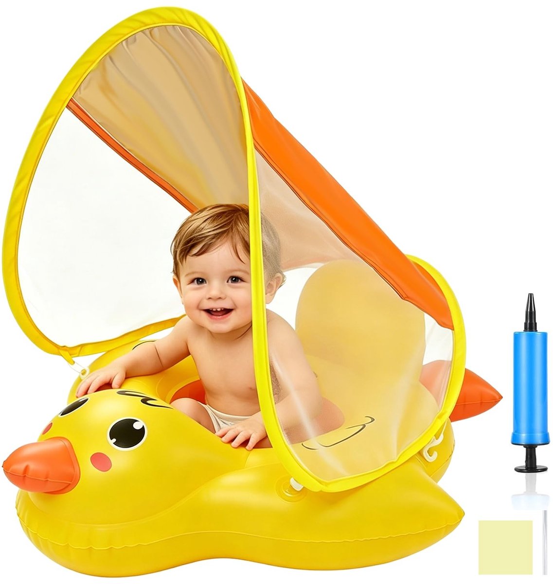Dailygoods- Zwemring Baby - Afneembare Parasol - Ergonomische Zitting - Antislip - UV-bescherming - Veilig en Comfortabel - Babyzwemband