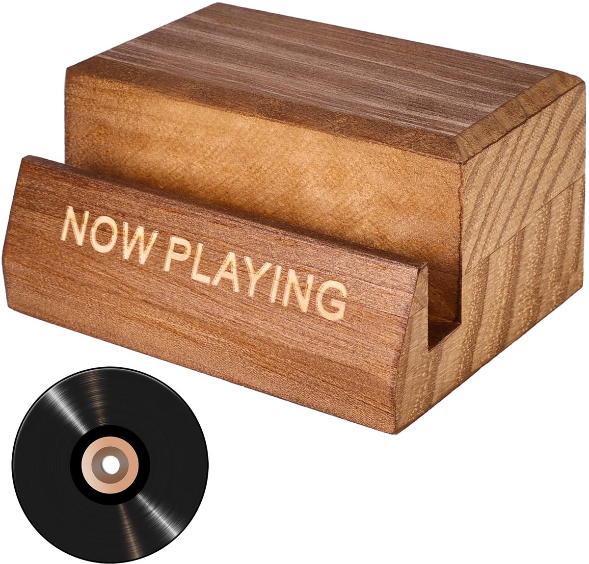 Dailygoods - Vinyl Record Holder voor LP's en CD's - Houten Platenstandaard