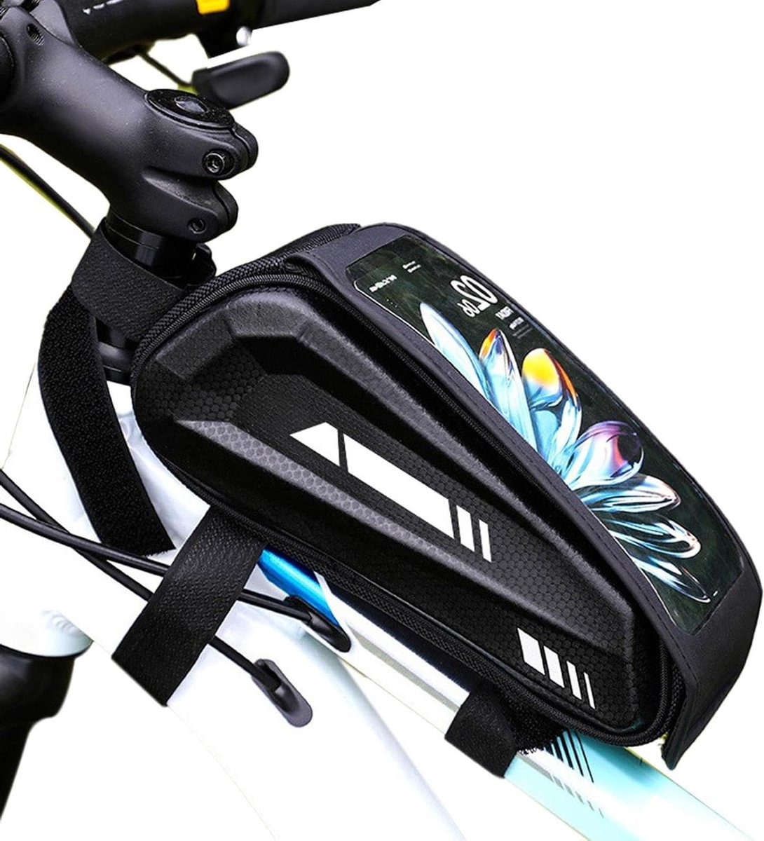 Fiets Telefoonhouder - Fietstas Opbergvak - Fietsen Navigatie - Waterdicht Touchscreen - Voor 6.5 Inch - Zwart