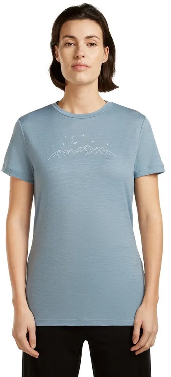 Icebreaker Merino 150 Tech Lite Sparkling Stars T-shirt Met Korte Mouwen Vrouw Blauw
