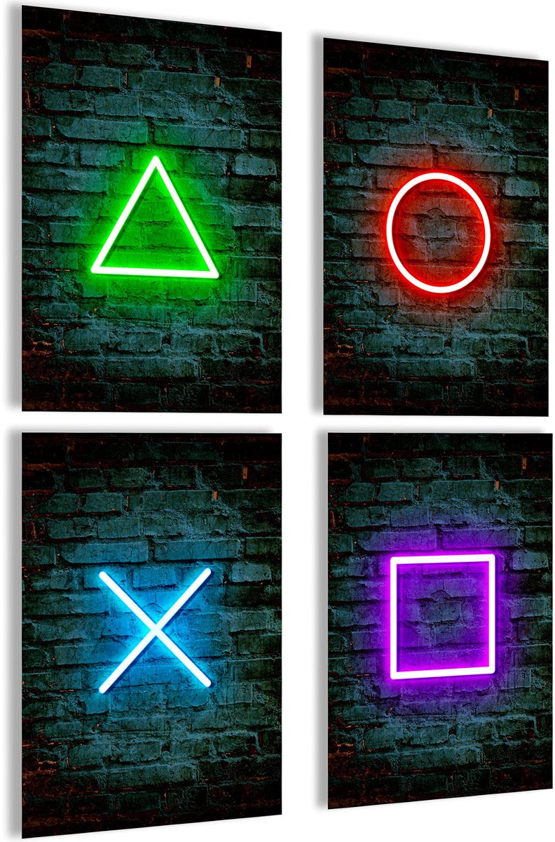 SnelShoppen - Mojoliving Gaming Kamer Decoratieve Foto's - Posterwand voor Gamers, Tienerkamer, Neonbord-Motieven, Coole Cadeaus, Muurdecoratie