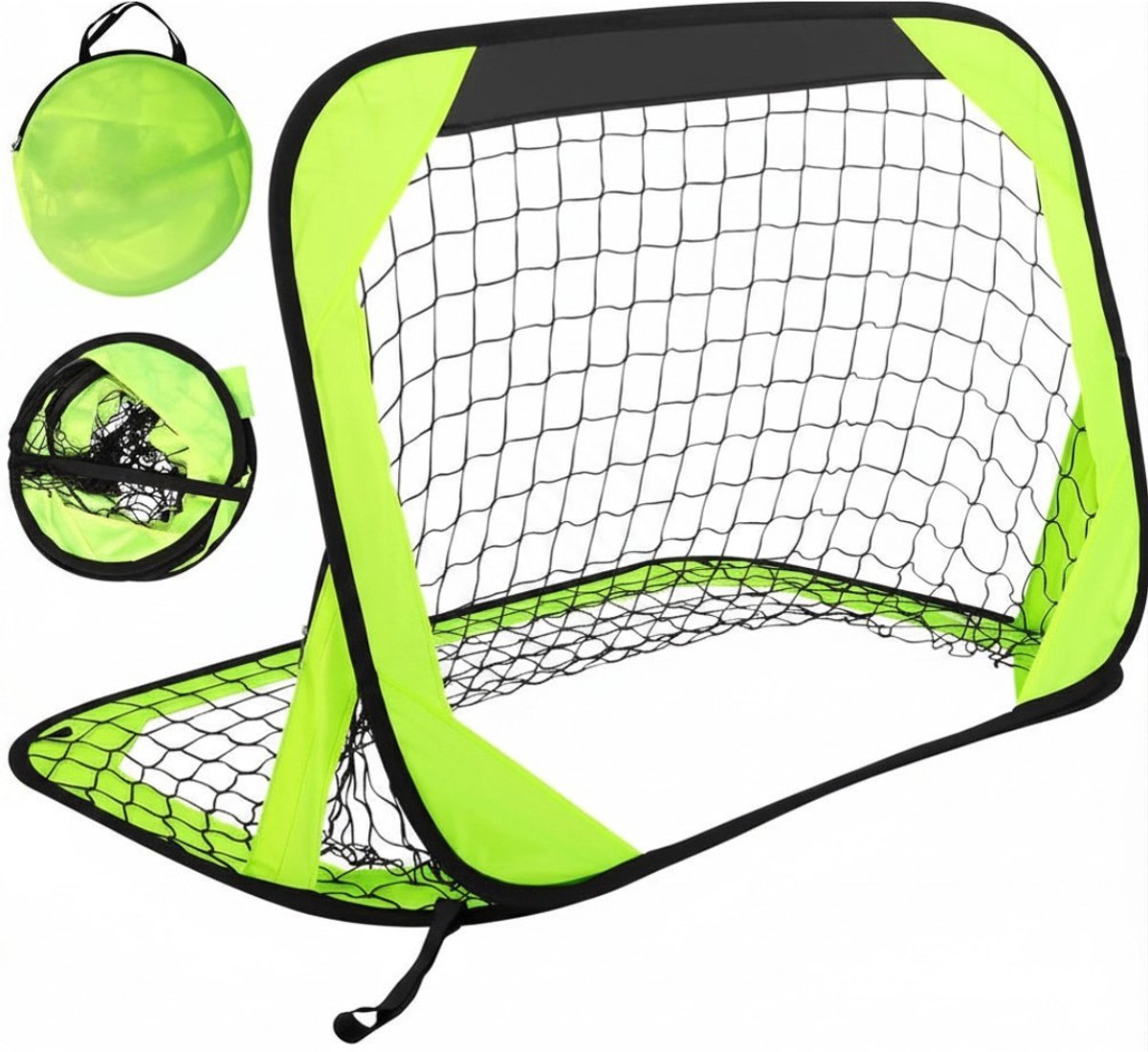 VALI® Voetbaldoel - Draagbaar Voetbaldoel - Minigoal - Neonlimoengroen - 70cm x 100cm x 70cm