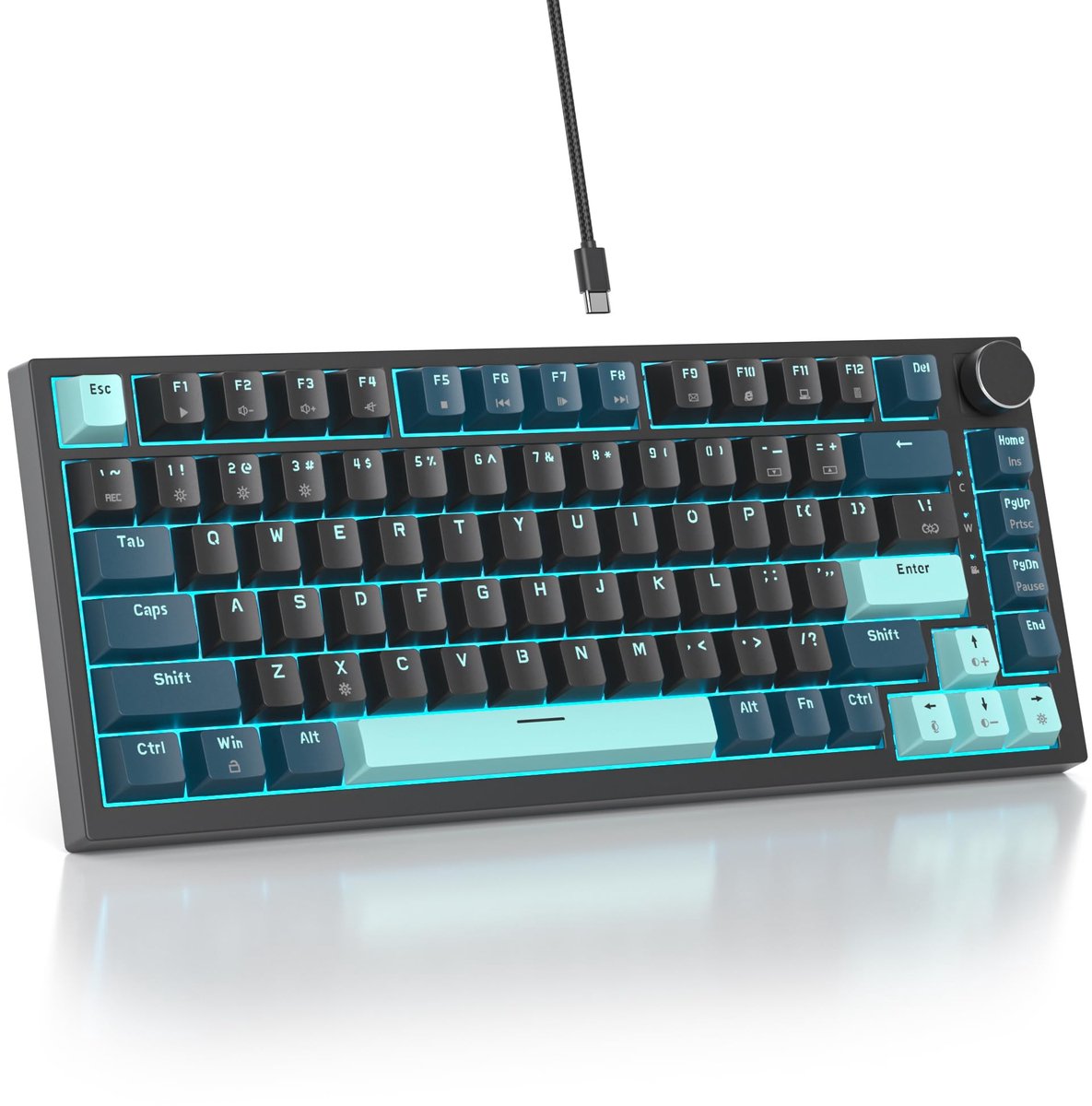SnelShoppen - Bedraad 75% Mechanisch Gamingtoetsenbord - Hot-Swap Compatibel, Gasket Structuur, RGB Achtergrondverlichting, Compact TKL Toetsenbord me