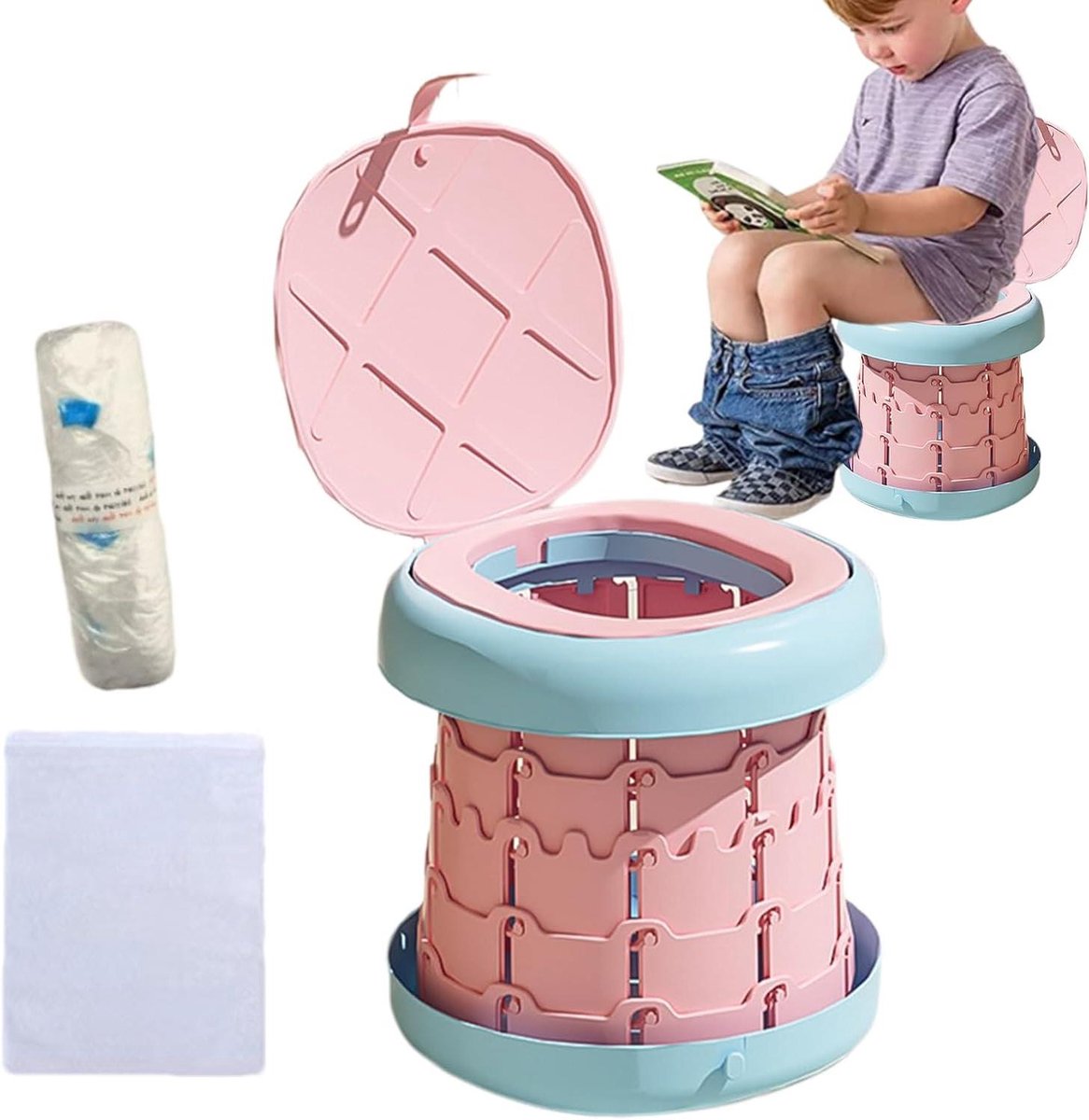 Reis Potje - Opvouwbaar Toilet - Zindelijkheidstraining - Draagbaar en Stabiel - 30 x 28.3 x 11.71 cm - Roze