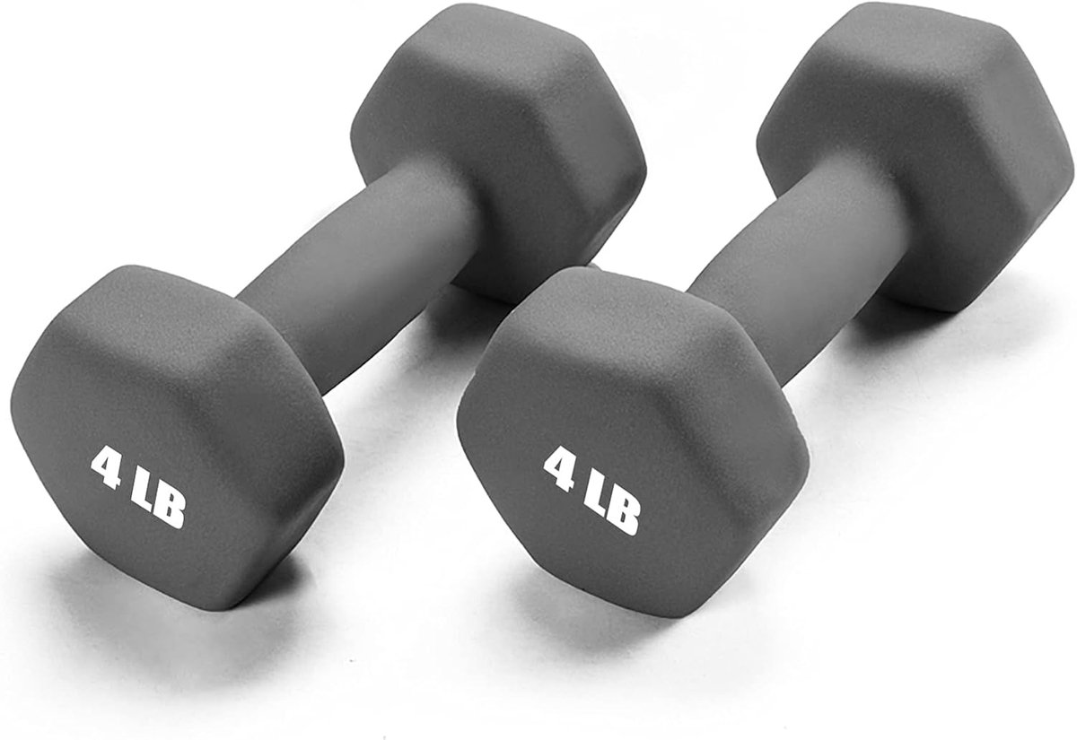 SnelShoppen - Portzon Dumbbells Set van 2 Neopreen Halters 1-15 LB in 10 Kleuren - Anti-Rol, Anti-slip, Hex Vorm Gewichten voor Thuis Fitness, Sport e