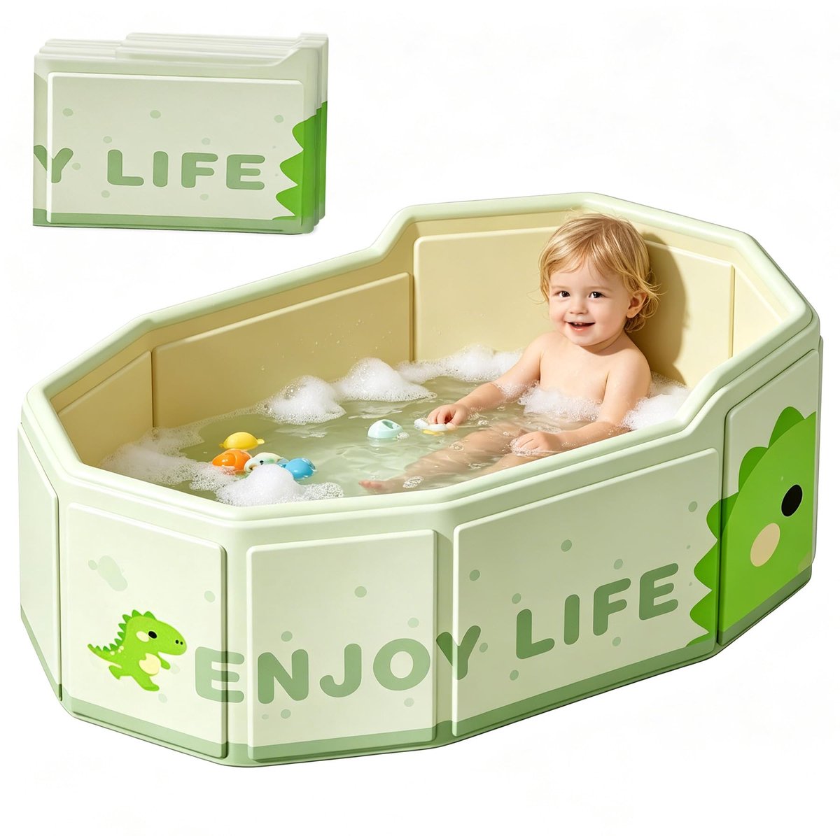 SnelShoppen - Opvouwbare Badkuip voor Kinderen 75x45x28 cm - Draagbaar, Ruimtebesparend, Met Afvoerstop - Voor Baby's en Kinderen van 0-8 Jaar - Ideaa