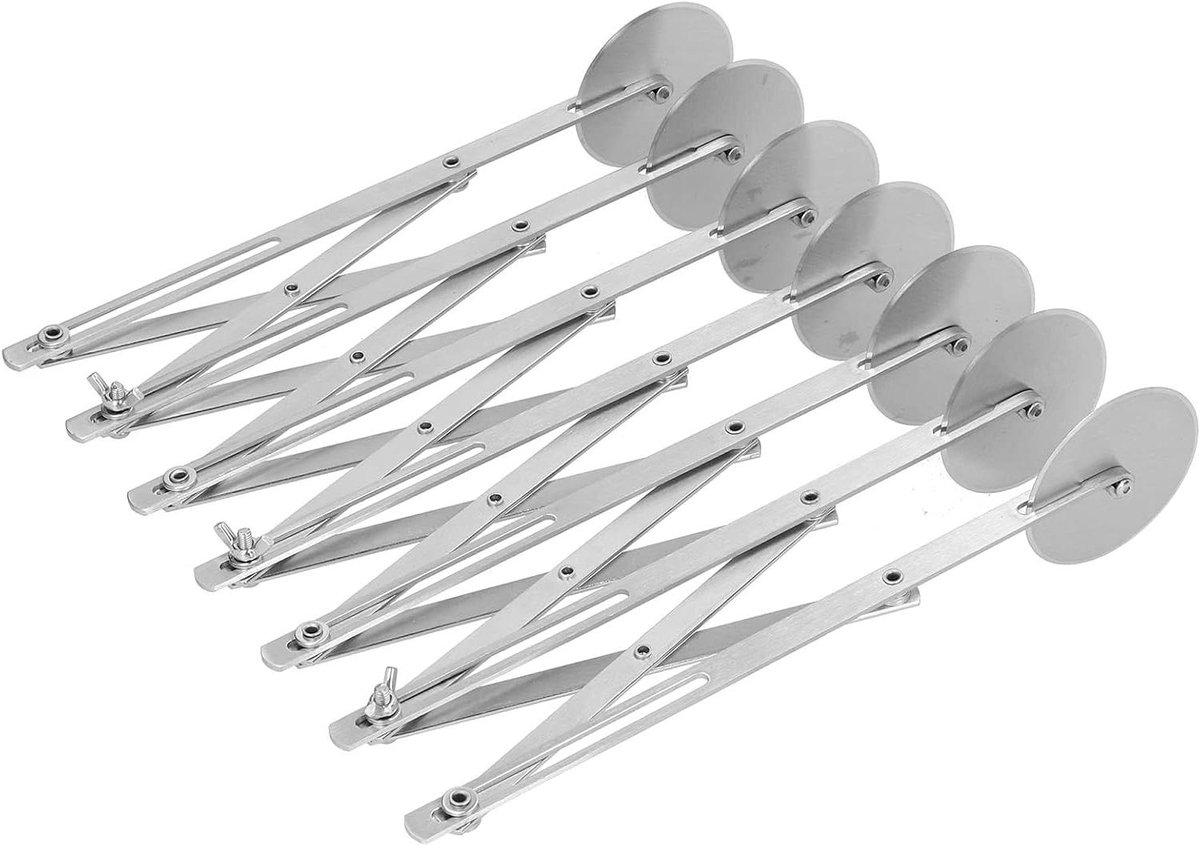 Pizzasnijder Meerdere Wielen - Deegsnijder Browniesnijder - Gelijkmatig Snijden - Verstelbare Wielafstand - 5.5 cm Wiel Diameter - Zilver
