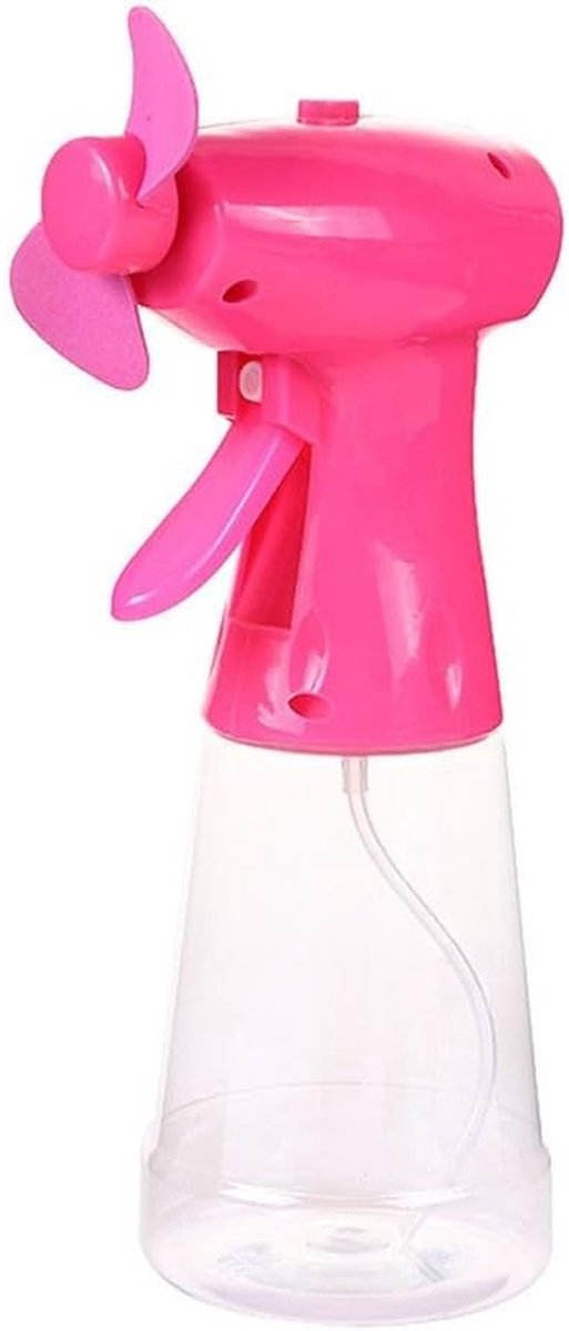 Draagbare Mistventilator - Handventilator Koeler - Persoonlijke Verkoeling - Groot 500ml Reservoir - 22 cm Hoog - Roze