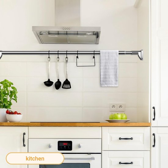 Telescopische Spanstang - Uitschuifbare Stang Gordijnroede - Badkamer Keuken Gebruik - Roestvrij Staal Antislip - 40-490 cm - Lila — afbeelding 4