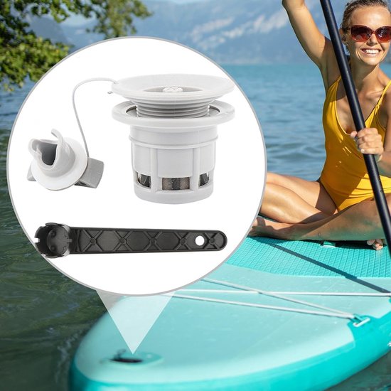 Vervangende Luchtplug - Ventiel Reparatie - Watersport Uitrusting - Zelfvergrendelend Mechanisme - 6 Gaten - Wit — afbeelding 2