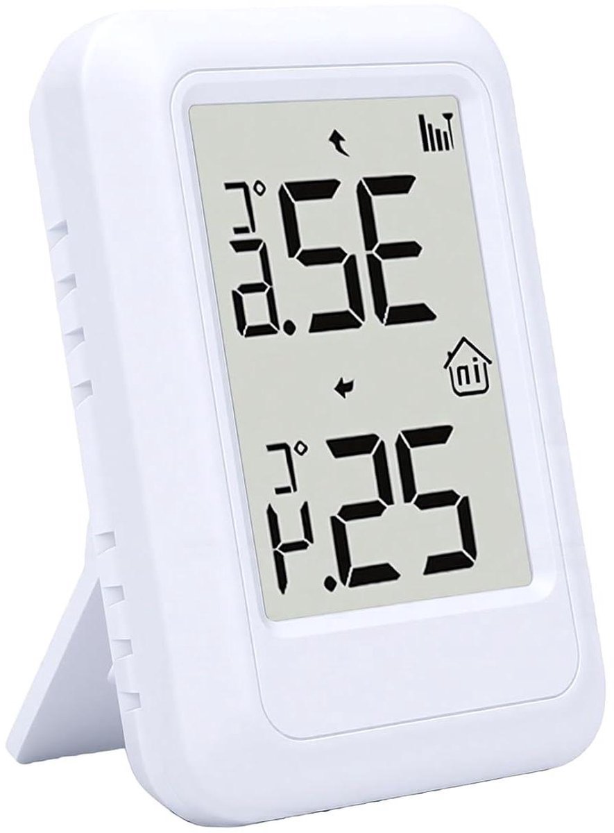 Draadloze Thermometer - Temperatuurmonitor Weerstation - Comfort Bewaken - 100 Meter Bereik - 2.56 inch Scherm - Wit