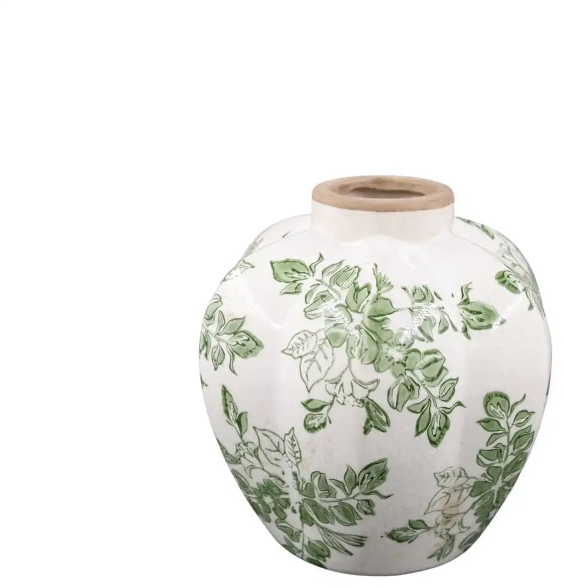 House of Nature Vaas Jona groen 17cm Wit