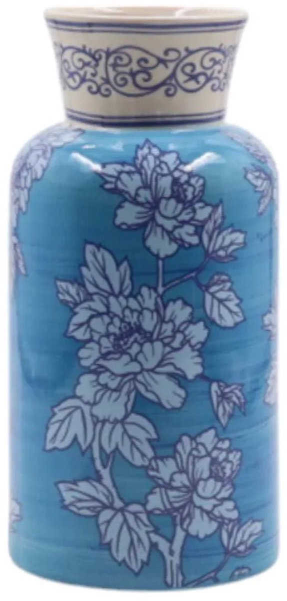 Mansion Atmosphere Blue Blossom vaas blauw 24cm [gid://shopify/Metaobject/307232571727,gid://shopify/Metaobject/303390916943]