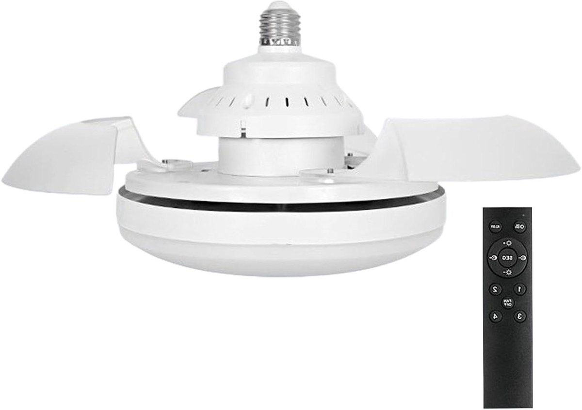 Plafondventilator met Verlichting - Ventilatorlamp Plafondkoeler - Comfort Verbeteren - Intelligente Dimfunctie - 38 x 13.5 cm - Crèmekleurig – foto 8