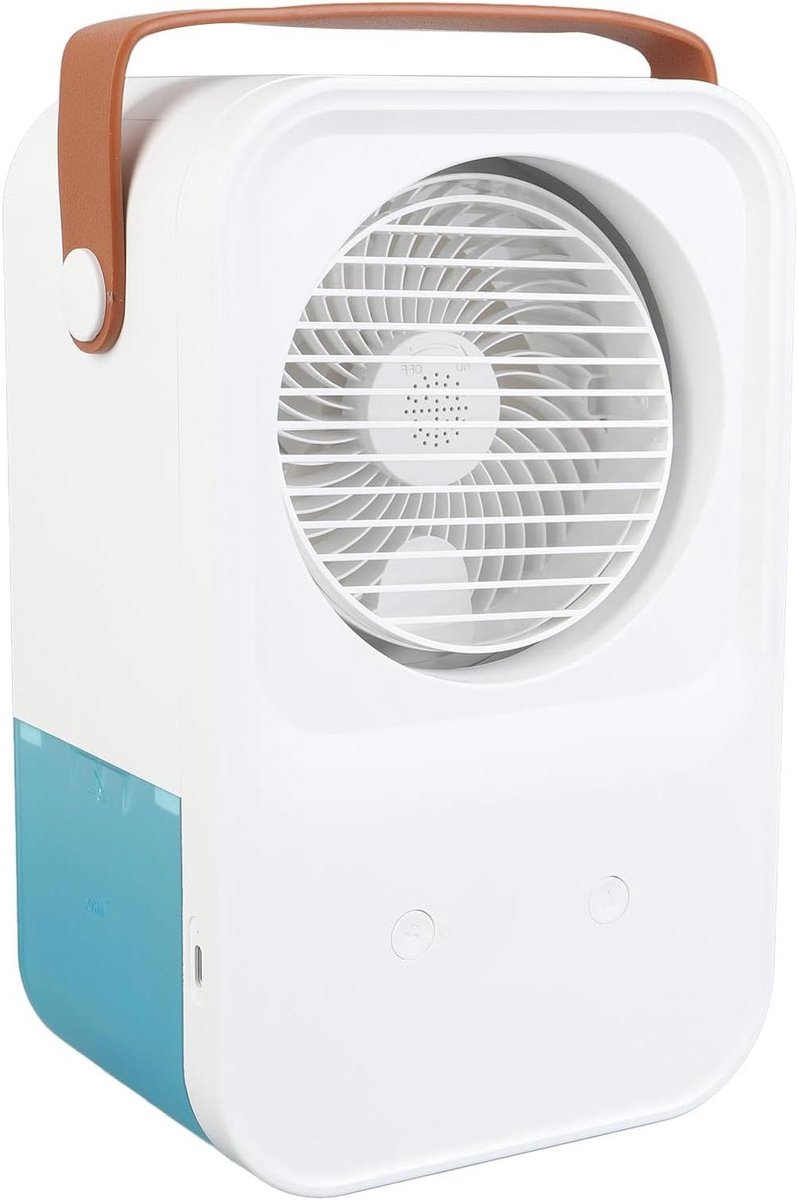 Draagbare Luchtkoeler - Mini Ventilator - Persoonlijke Koeling - Met Verneveling - 650ml Tank - Wit