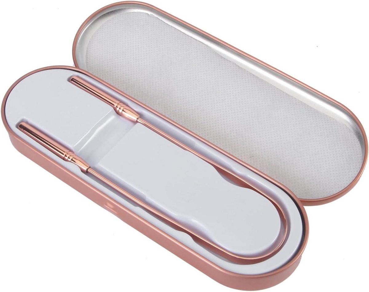 Tongreiniger Koper - Mondverzorging Hulpmiddel - Slechte Adem Bestrijden - Duurzaam Materiaal - 12.5cm - Koperkleurig