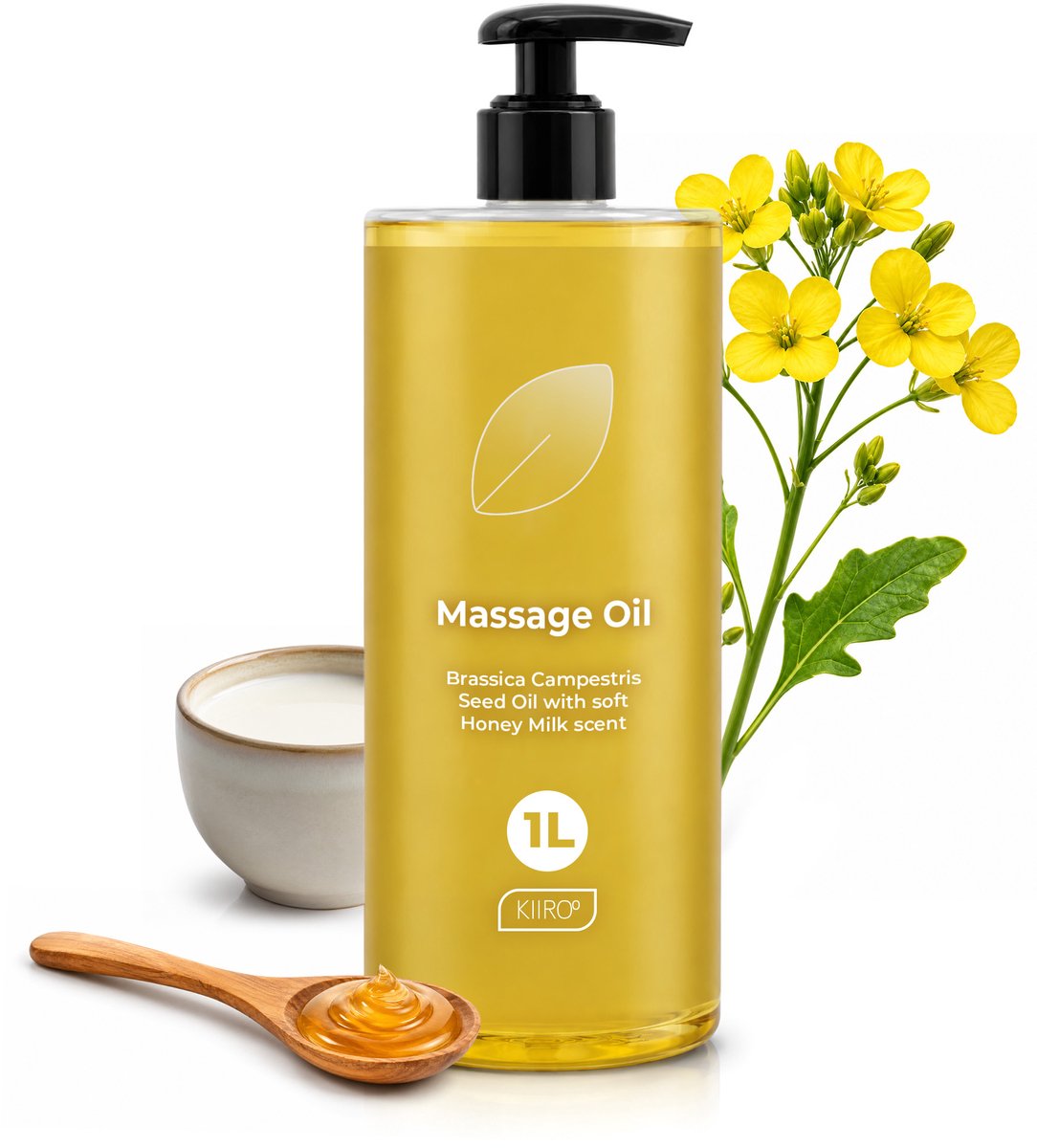 Kiiroo Massage Olie - 1L - Sensuele Massageolie voor Intiem Gebruik - Honey Milk - Vegan & Verzorgend