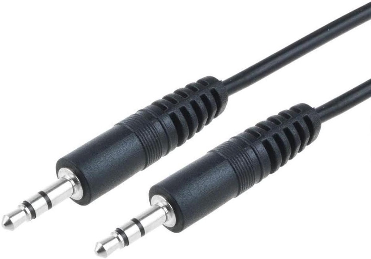 AUX Audiokabel - 35mm Kabel Auto - Muziek Afspelen - Vergulde Connectoren - 15 meter - Zwart