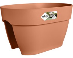 Elho Vibia Campana Flower Bridge 40 - Plantenbak voor Balkon Railing - 100% Gerecycled Plastic - Ø 39.0 x H 22.0 cm - Terra