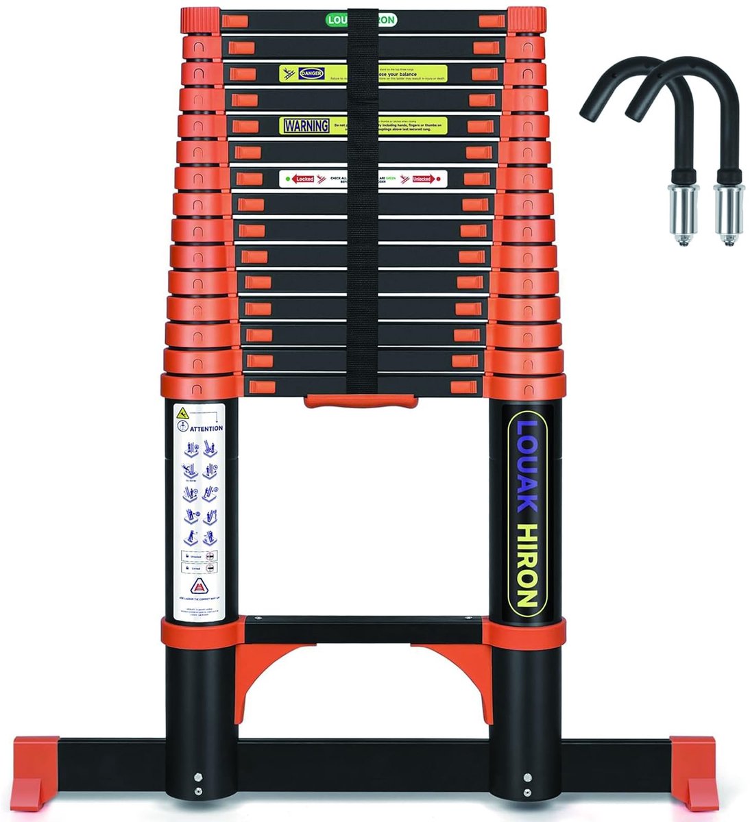 SnelShoppen - Telescopische Ladder 4,7 m - Uittrekbare Vouwladder - Antislip Hoogwaardig Aluminium - Multifunctionele Huishoudladder voor Tuin, Keuken
