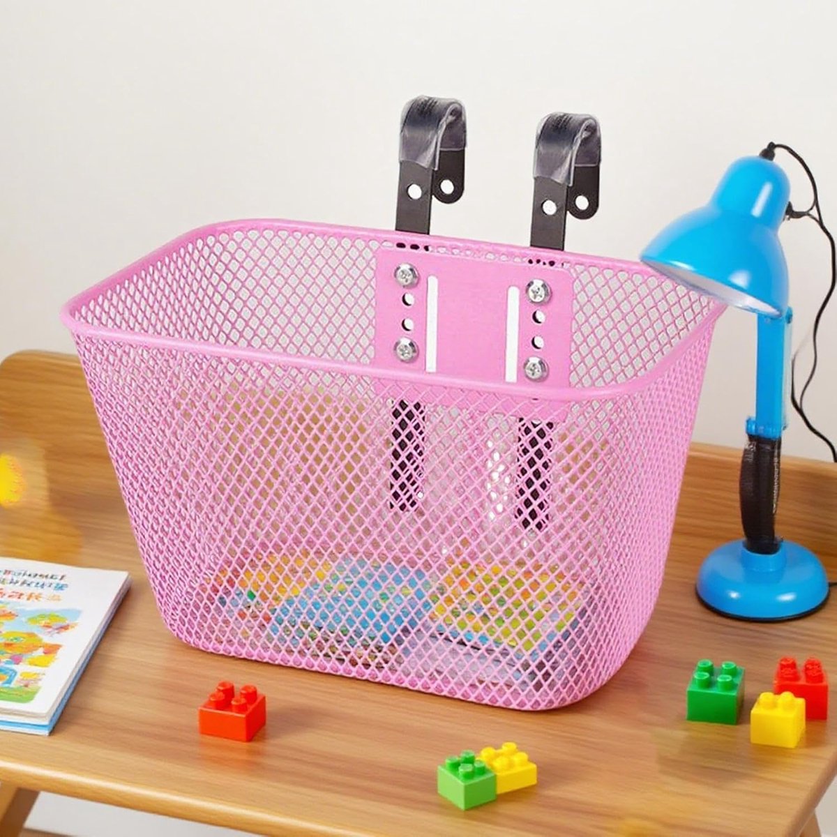 Kinder Fietsmand - Stuurbagagedrager Step - Spullen Vervoeren - Roestwerende Coating - 26x17x15.5 cm - Roze