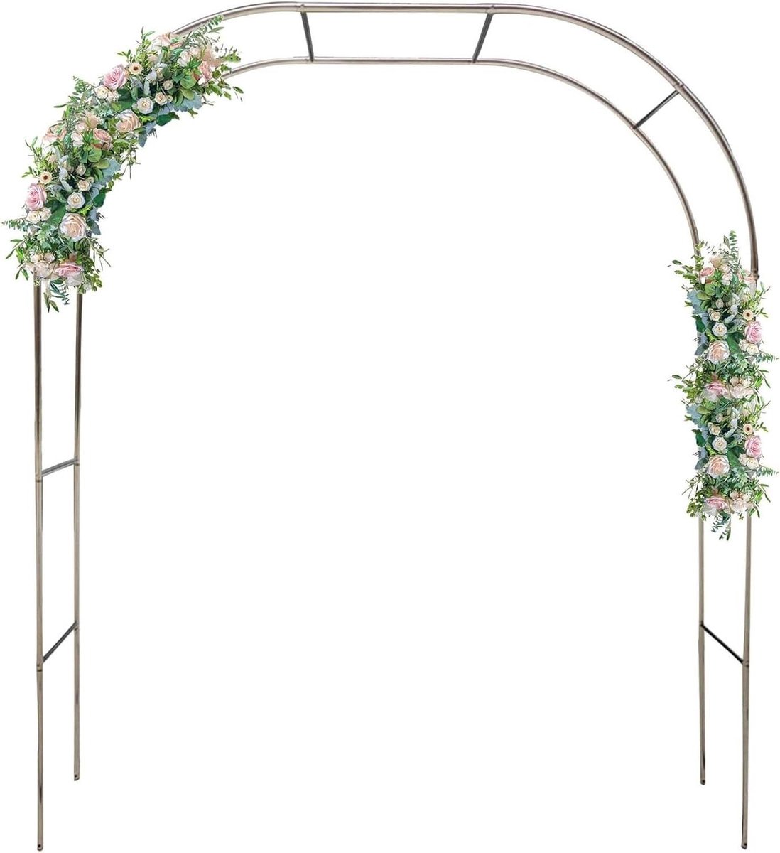 Tuinboog Metaal - Decoratieve Boog - Bruiloft Decoratie - Roestvrij Staal - 280 x 240 cm - Zilver
