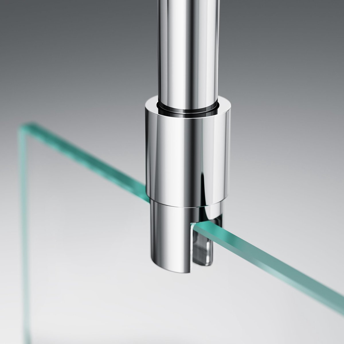 SnelShoppen - Plafondsteun voor Douchewand RVS 304, 564 mm, Geschikt voor Glas van 6-10 mm, Chroom – Stevige Bevestiging voor Badkamer, Douche, Modern