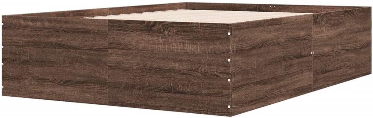 Bedframe Hout - Houten Bedbodem - Slaapkamer Inrichting - Duurzaam Bewerkt Hout - 120x200 cm - Bruin Eiken