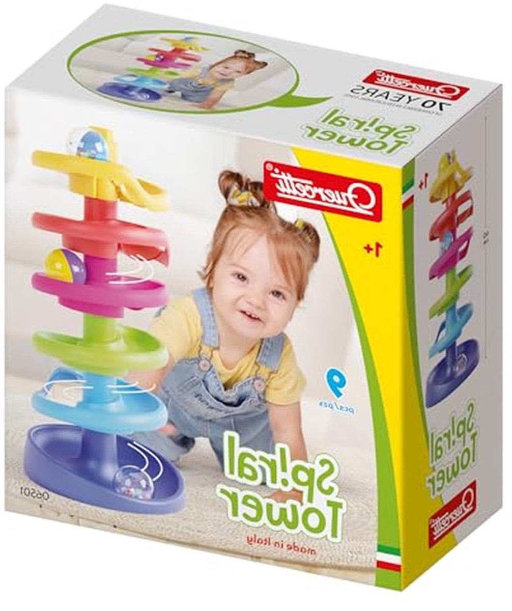 Knikkerbaan Toren - Spiraalbaan Puzzel - Kinderen Spelen - 7 Makkelijk Monteerbare Elementen - 335 x 13 x 31 cm
