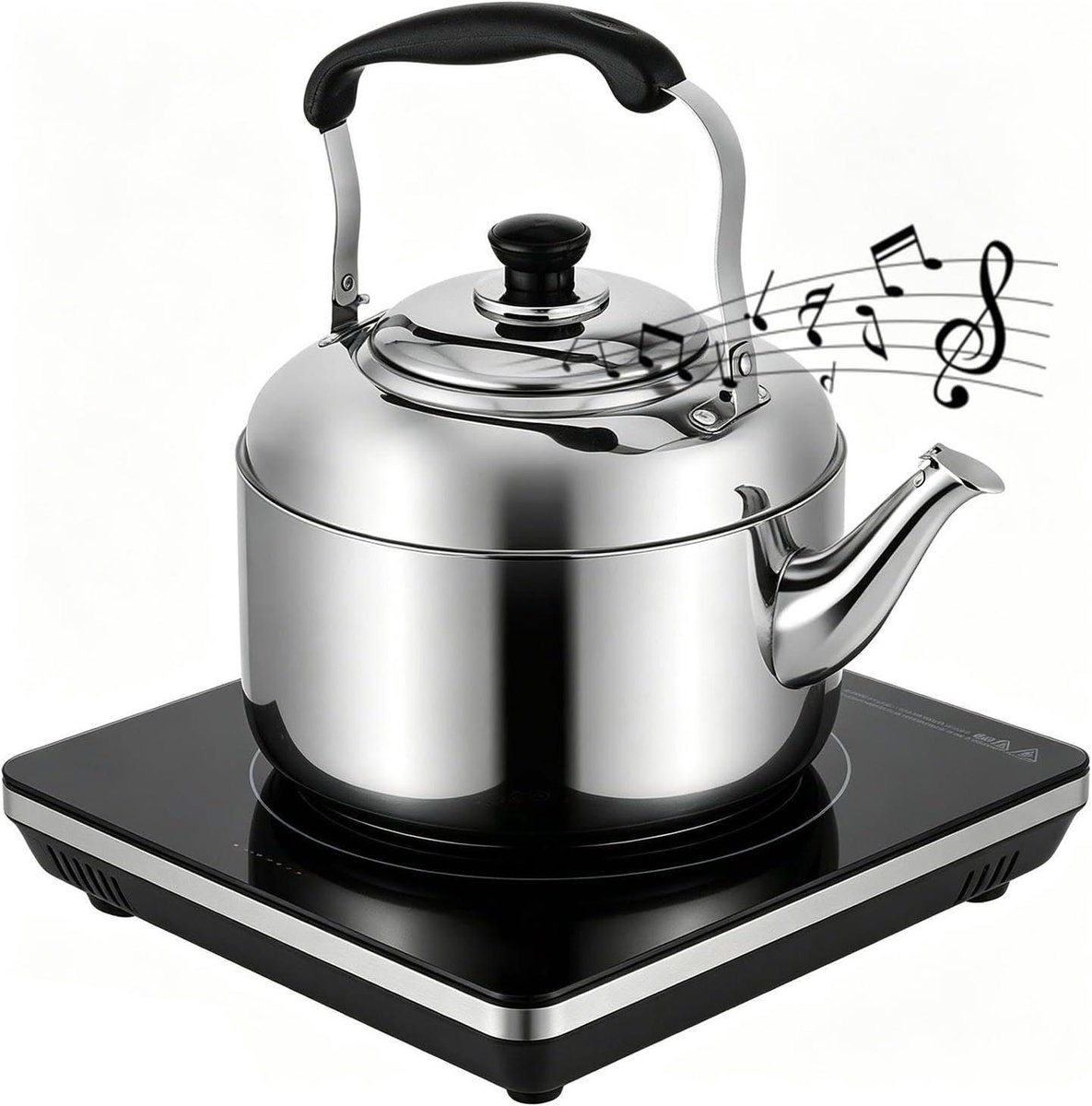 Fluitende Waterkoker - Waterketel Theepot - Water Verwarmen - Brede Vulmond - 20 cm - Zilver