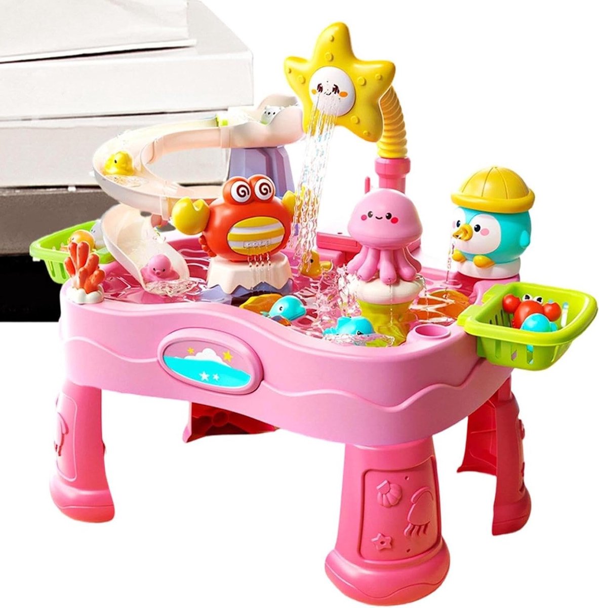 Water Speeltafel - Watertafel Kinderen - Buiten Spelen - Elektrische Waterpomp - 57 x 37 x 46 cm - Roze