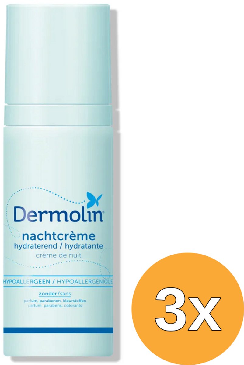 3x Dermolin Nachtcreme (50 ml)