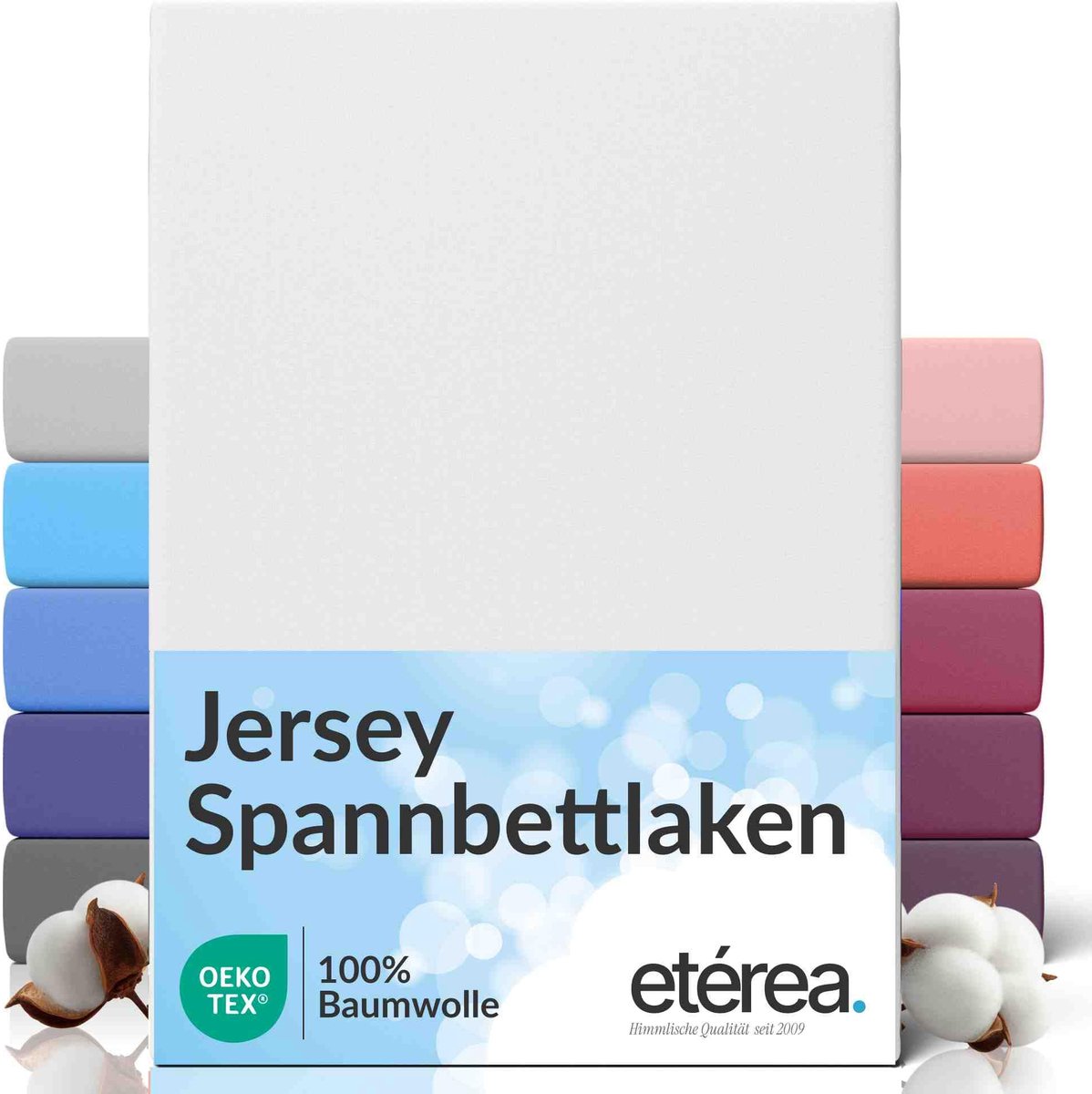 SnelShoppen - Comfort Jersey Hoeslaken 200x220cm - Oekotex Made in Green - 100% Katoen - Wit - Geschikt voor Matras tot 25 cm Hoog - Luxe Hoeslaken vo