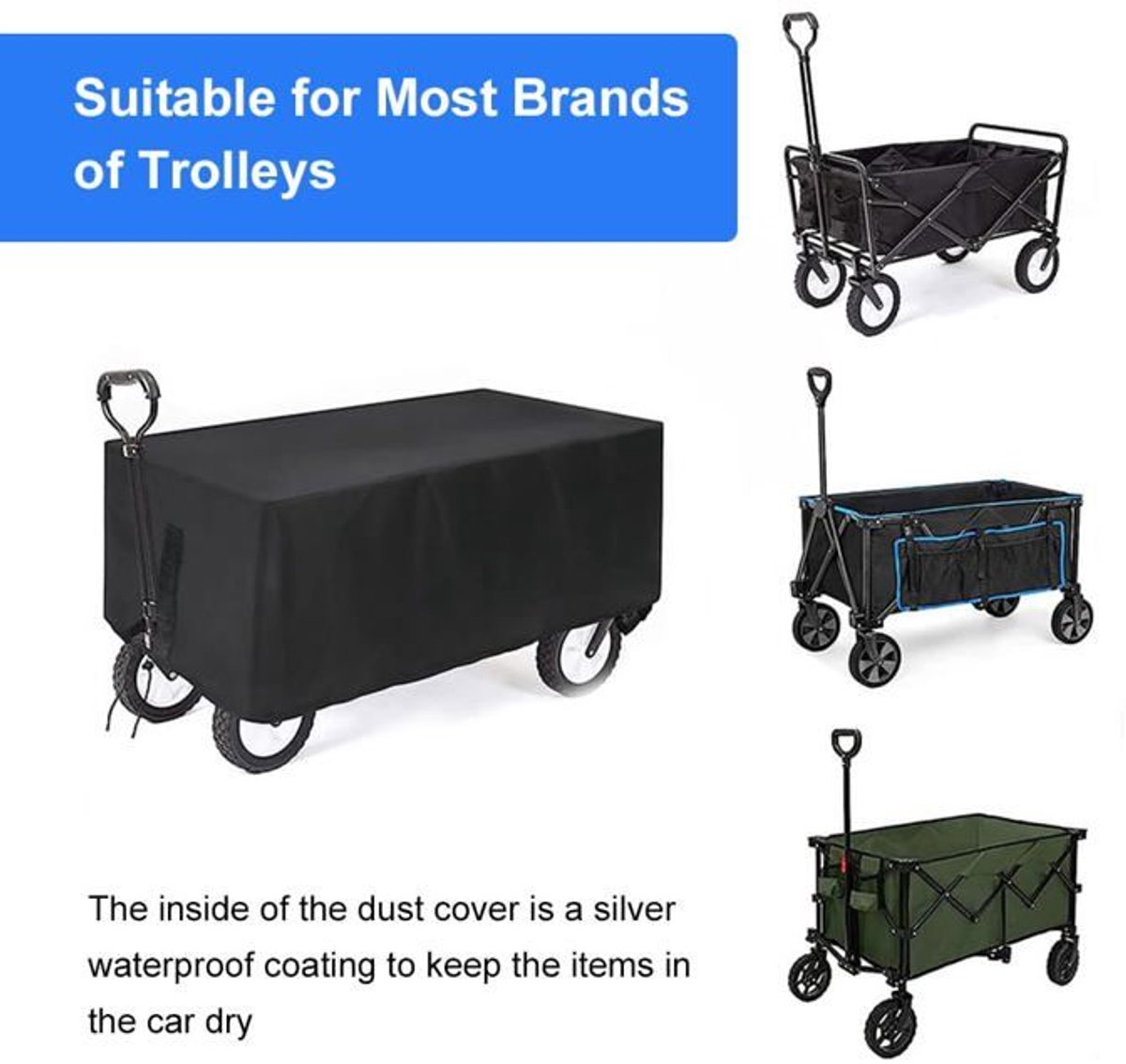LISM-Tuinbuggyhoes - Oxford 210D waterdicht en UV-bestendig met ingesloten touw (97*56*51cm)