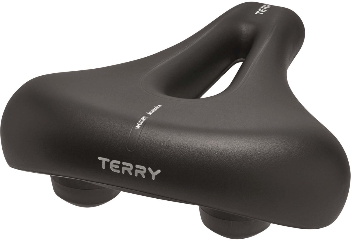 SnelShoppen - Terry Anatomica Fietszadel Dames, Zwart, Ergonomisch, Comfortabel, Universele Maat voor Fietsen, Stadsfiets, Toerfiets, Fietstocht