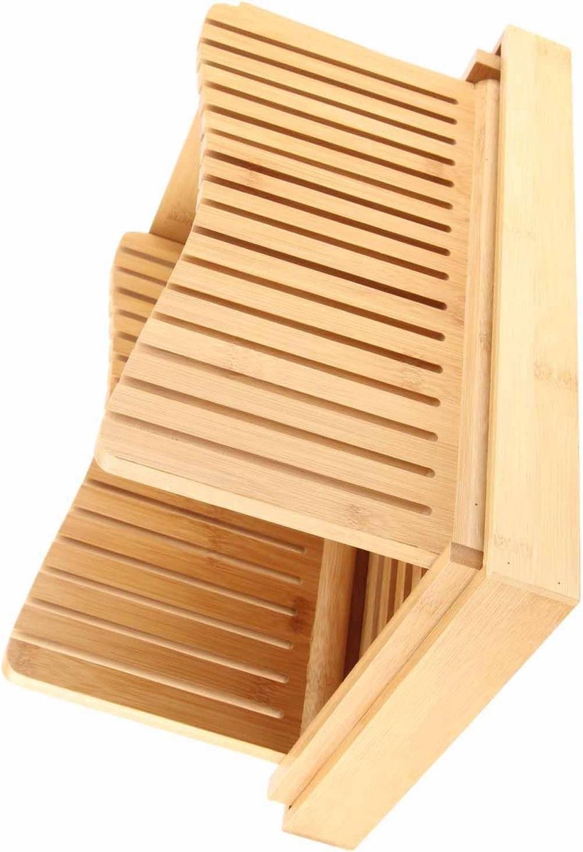 Broodsnijmachine Bamboe - Snijgids Toastbrood - Zelf Brood Bakken - Opvouwbaar Ontwerp - 33x22x6 cm - Natuurlijk Bamboe