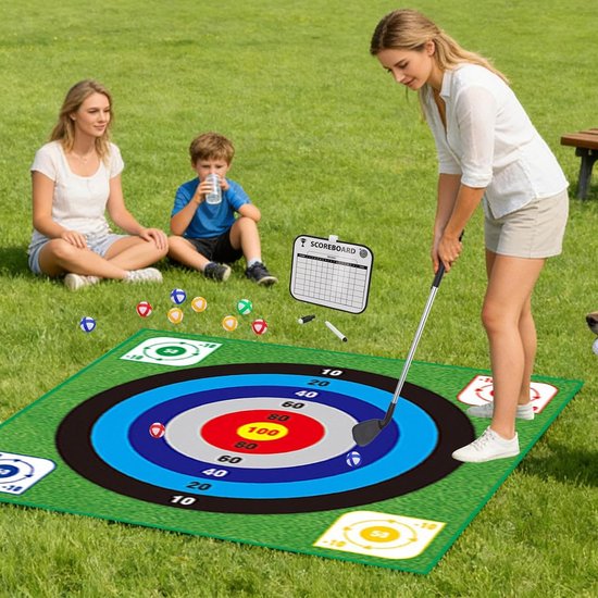 Golf chippingset - Oefenmat - Golf trainen - Dubbelzijdig ontwerp - 150 x 150 cm - C2 van GOLF — afbeelding 5