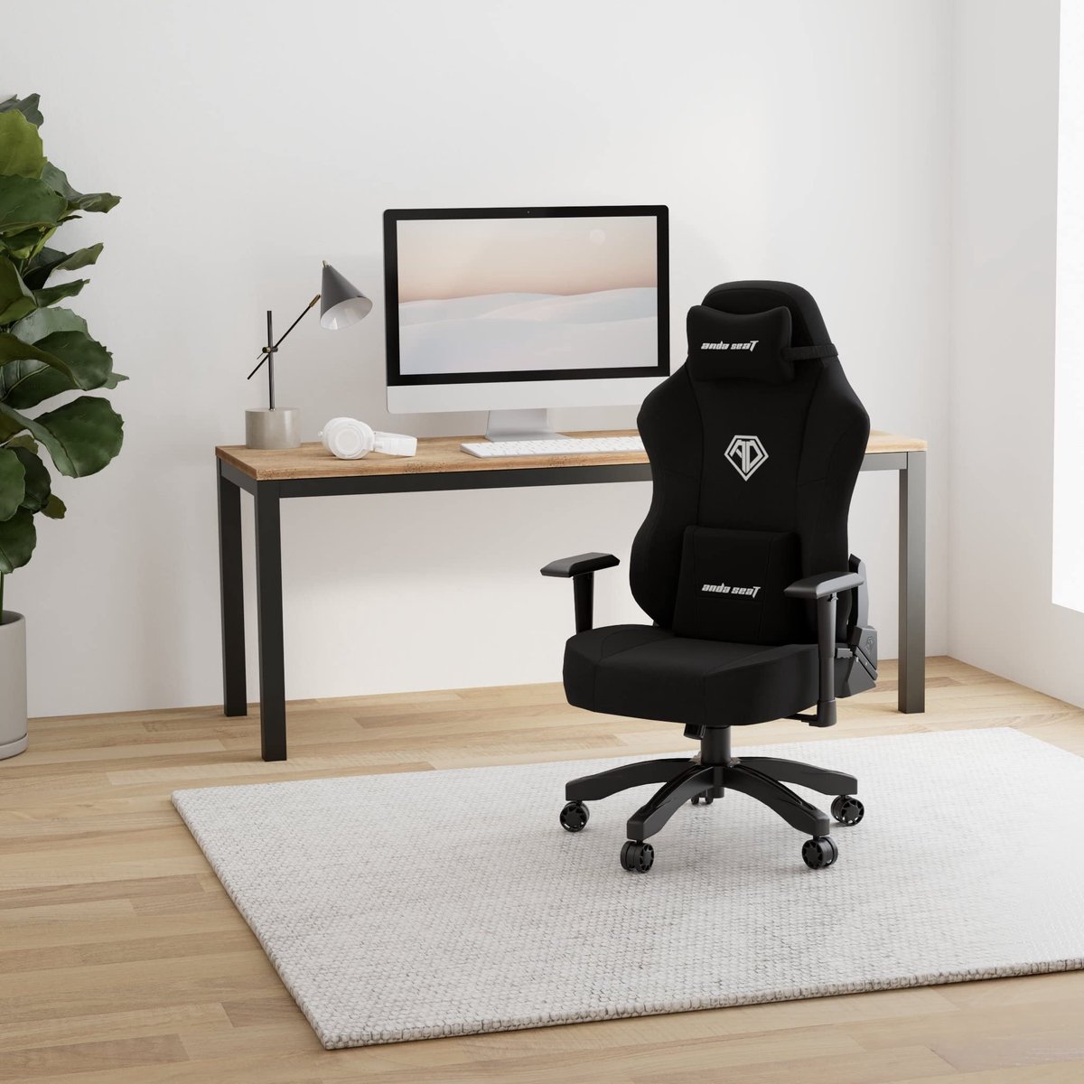 SnelShoppen - Ergonomische Gamingstoel Phantom 3 - Premium Zwarte Bureaustoel met Nek- en Lendensteun - Ideaal voor Gamers en Thuiswerkers