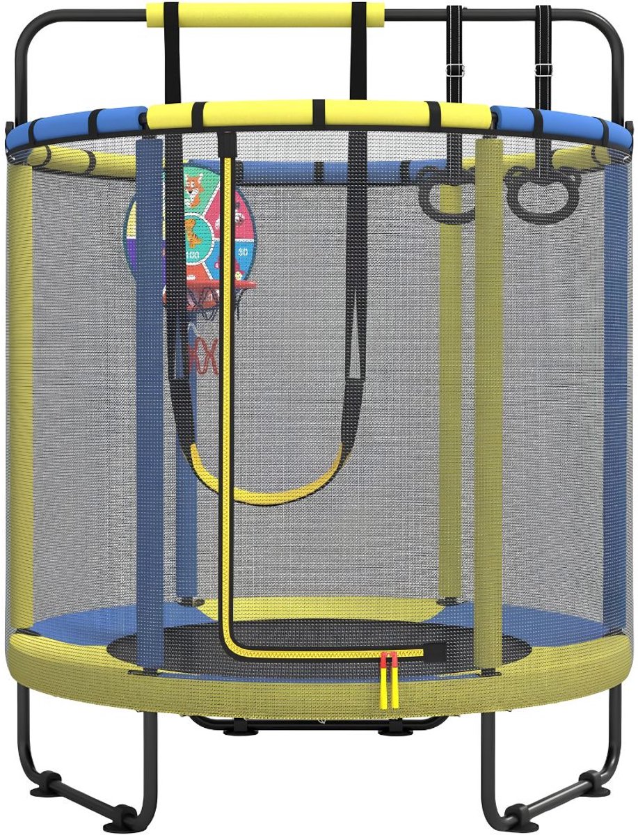NIVA® Fitness Trampoline - Trampoline Fitness - Mini Trampoline - Geel/Blauw - 145cm x 145cm x 30cm