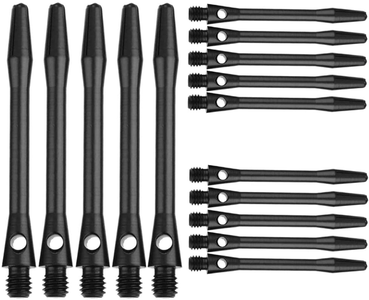 Dailygoods - 15 Stuks Metalen Dartschachten - 45mm, Aluminium, Zwart