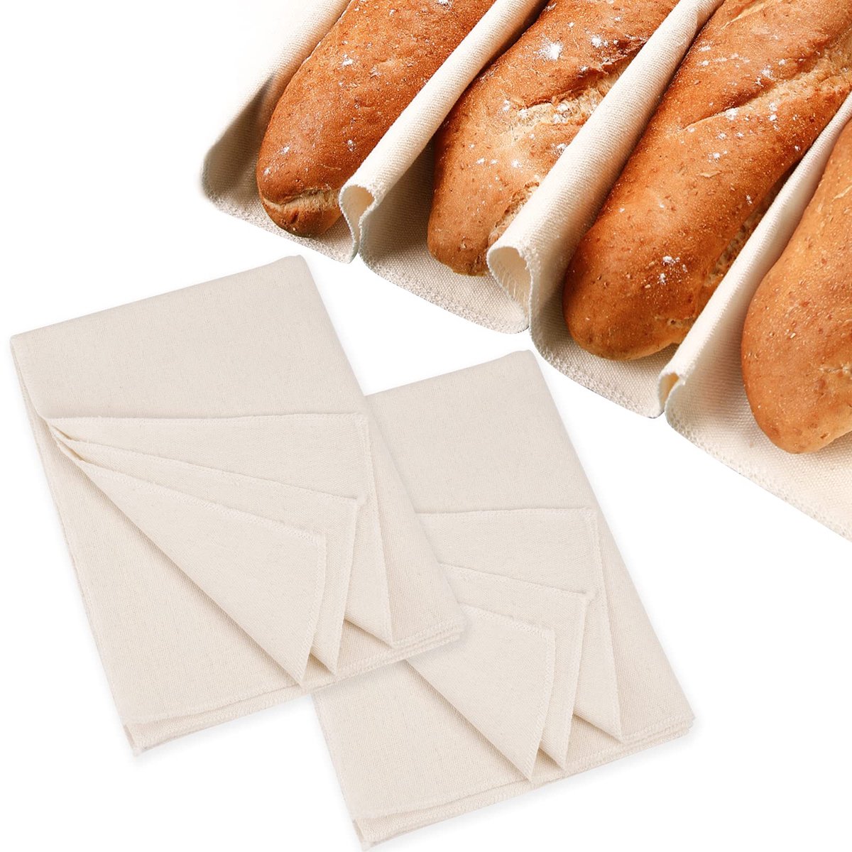 Dailygoods - Set van 2 Professionele Bakkerijdoeken voor Brood en Deeg
