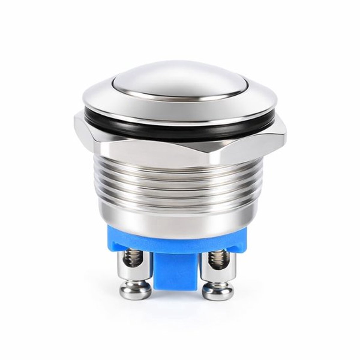 - 19mm Rond Metalen Drukknop Schakelaar - Waterdicht - 12V - Drukknop - 1NO - Geschikt voor Wandmontage - Populaire Kleur