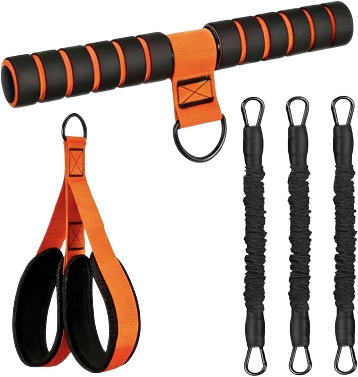 Pedaal Weerstandsband - Buikspiertrainer Fitnessband - Thuis Trainen - Duurzame Latex Slang - 136 kg - Oranje