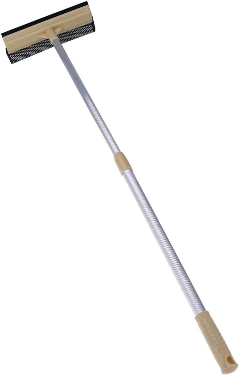 Raamwisser met Spons - Raamreiniger Telescoop - Ramen Schoonmaken - 2-In-1 Dubbele Functie - 50-84 cm - Bruin
