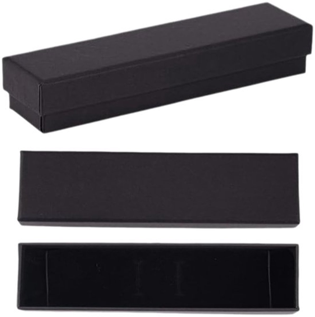 - Sieraden doos - Cadeau verpakking - 2-delige set - Zwart - Juweel box - Perfect voor elke gelegenheid - Eenvoudig aan te passen