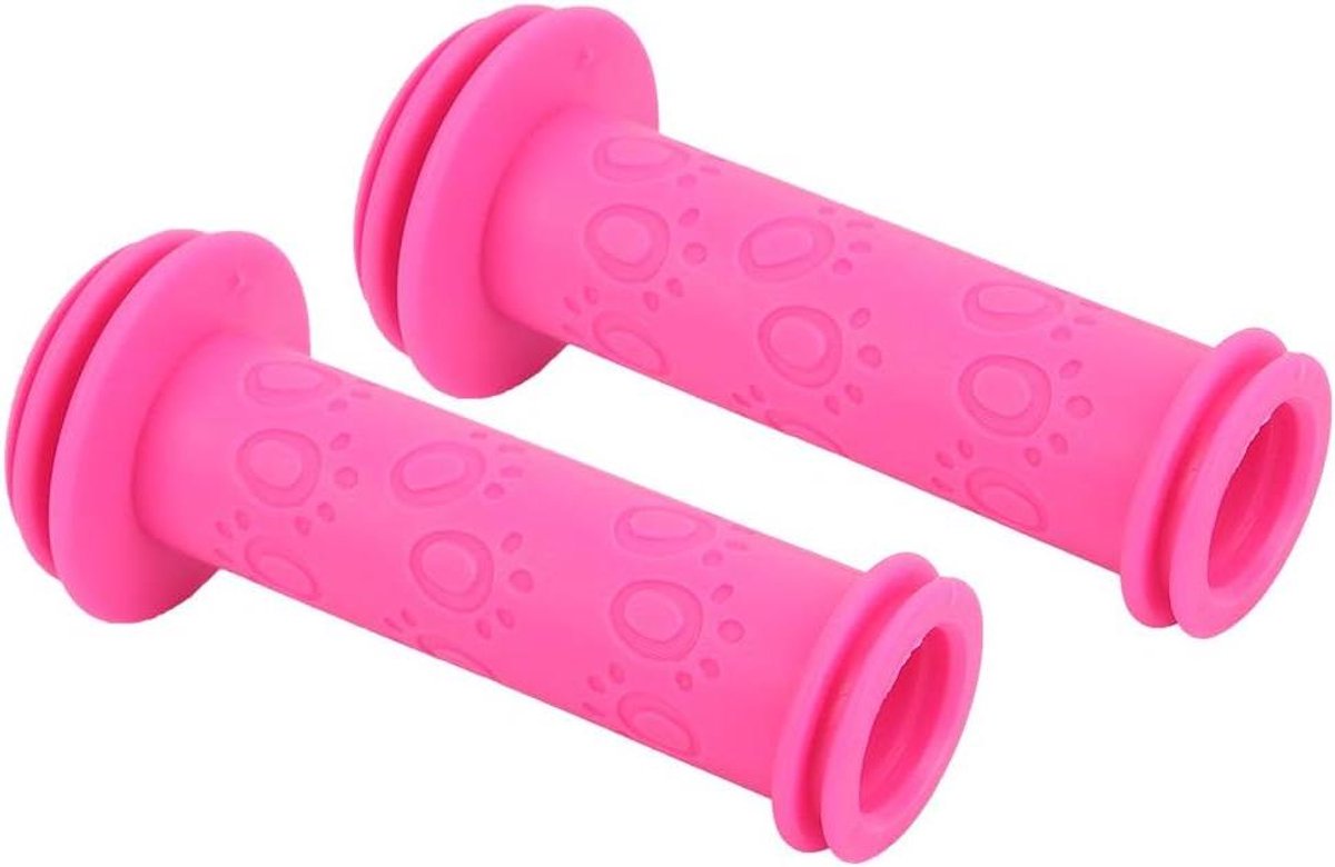 Fietsstuurgrepen Kinderen - Handgrepen Scooter - Veilige Grip - Duurzaam Kunststof - 11 x 4.8 cm - Zwart Rozerood