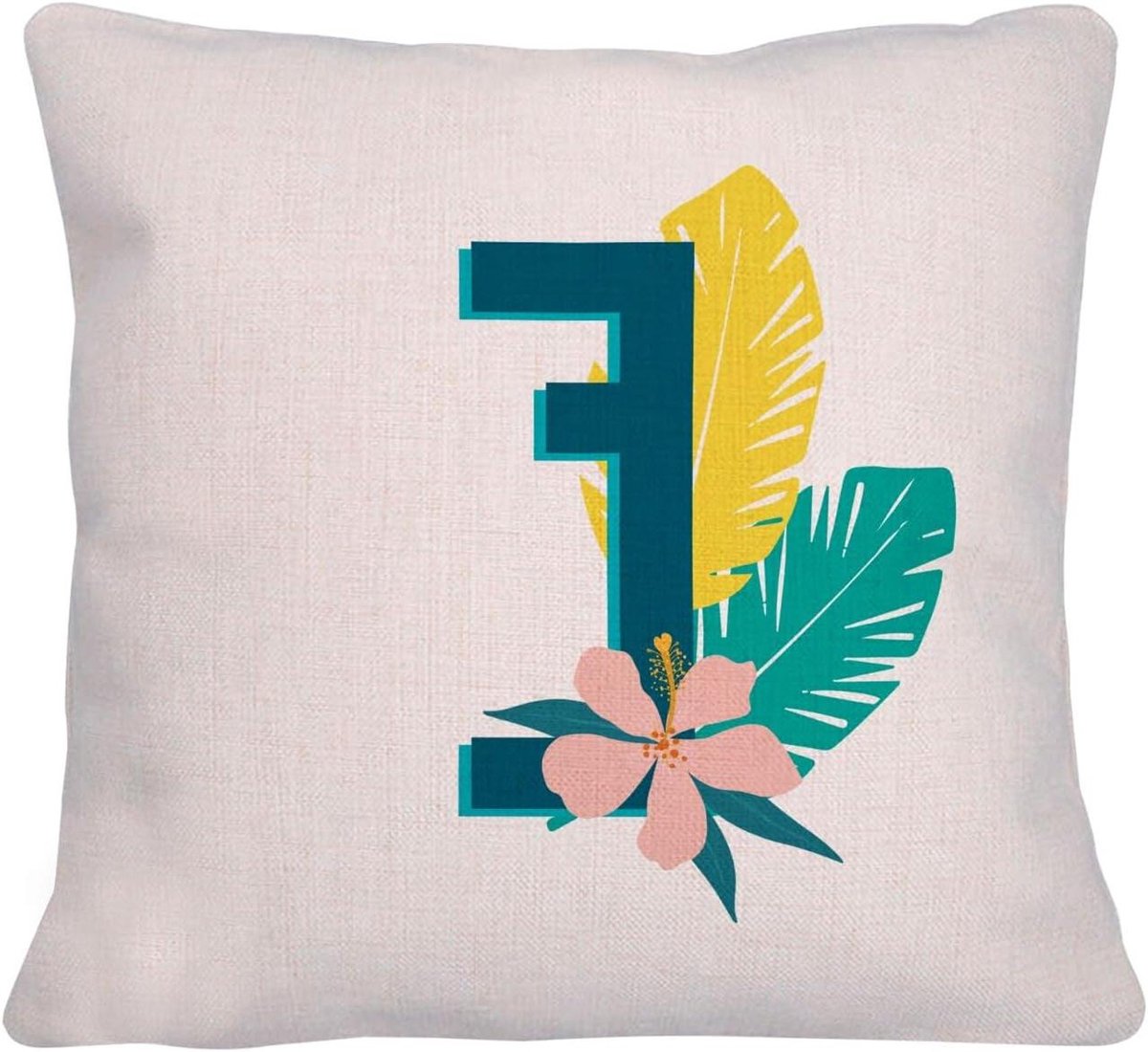 Kussenhoes met Vulling - Decoratief Kussen - Woonkamer Decoratie - Linnen Look - 40 x 40 cm - Ecru