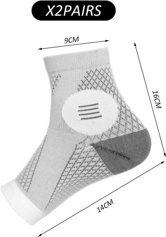 Sportieve enkelsokken voor neuropathie ontlasting en plantaire fasciitis - Drukontlastend - Unisex - 2 paar — afbeelding 2