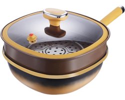 Antiaanbakpan - Koekenpan Braadpan - Gezond Koken - Krasbestendige Coating - 30 cm - Zwart